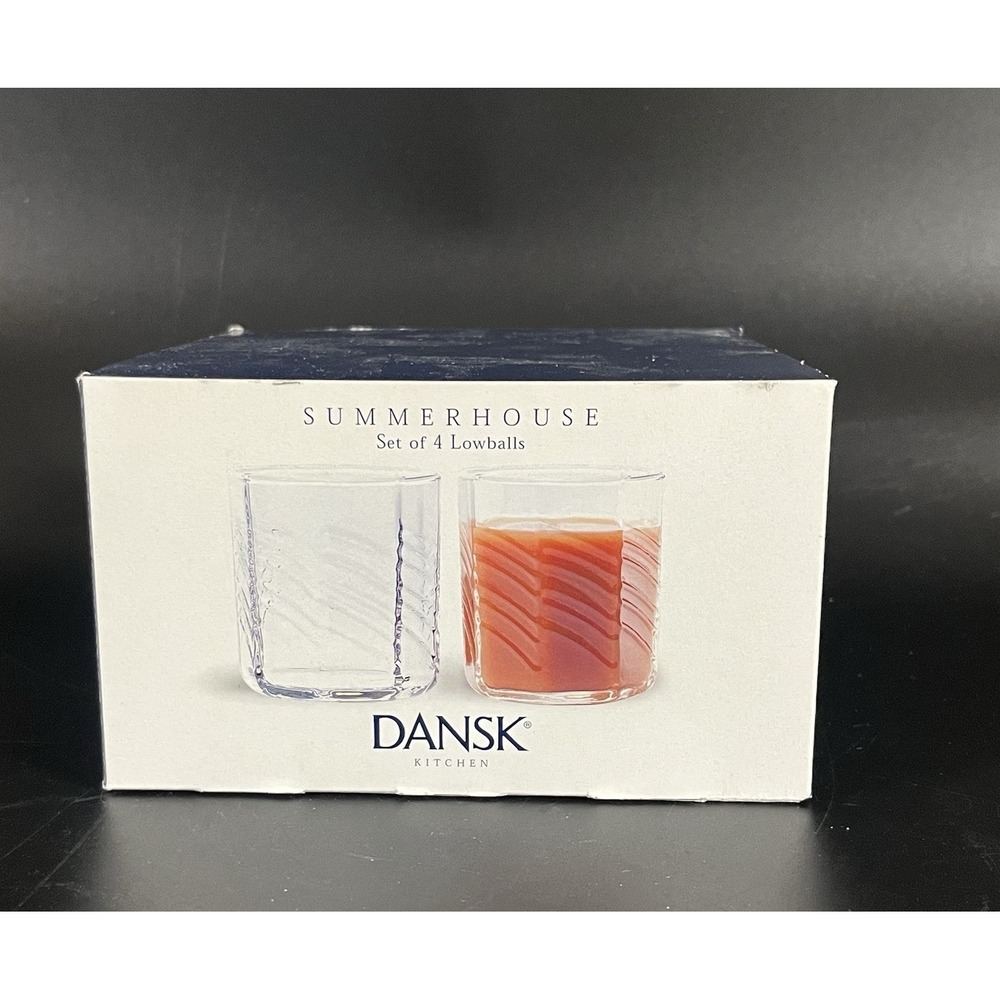 Dansk Summerhouse 5 oz Juice Lowball Glasses Set of 4 Discontinued in Box